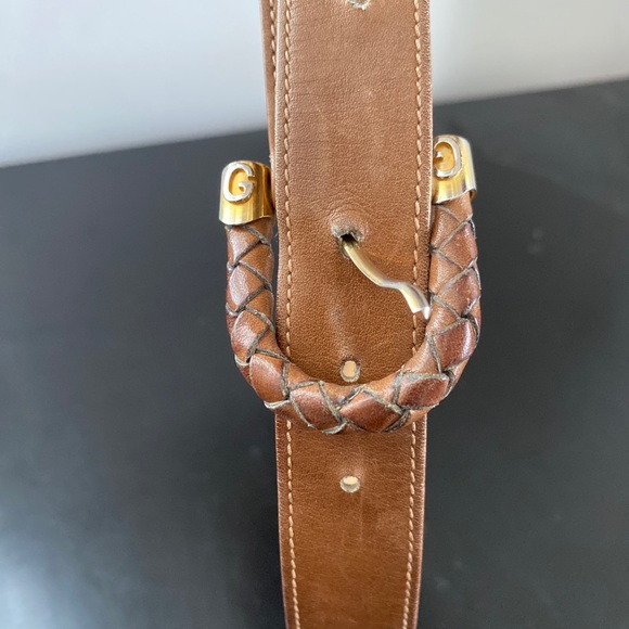 Vintage Gucci tan leather belt